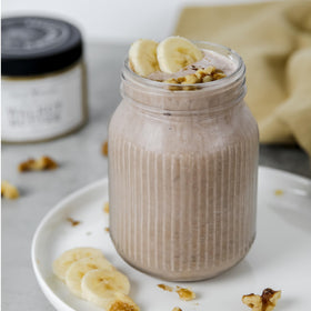 Valley Grown lightly salted walnut butter texture close-up for creamy spreads.