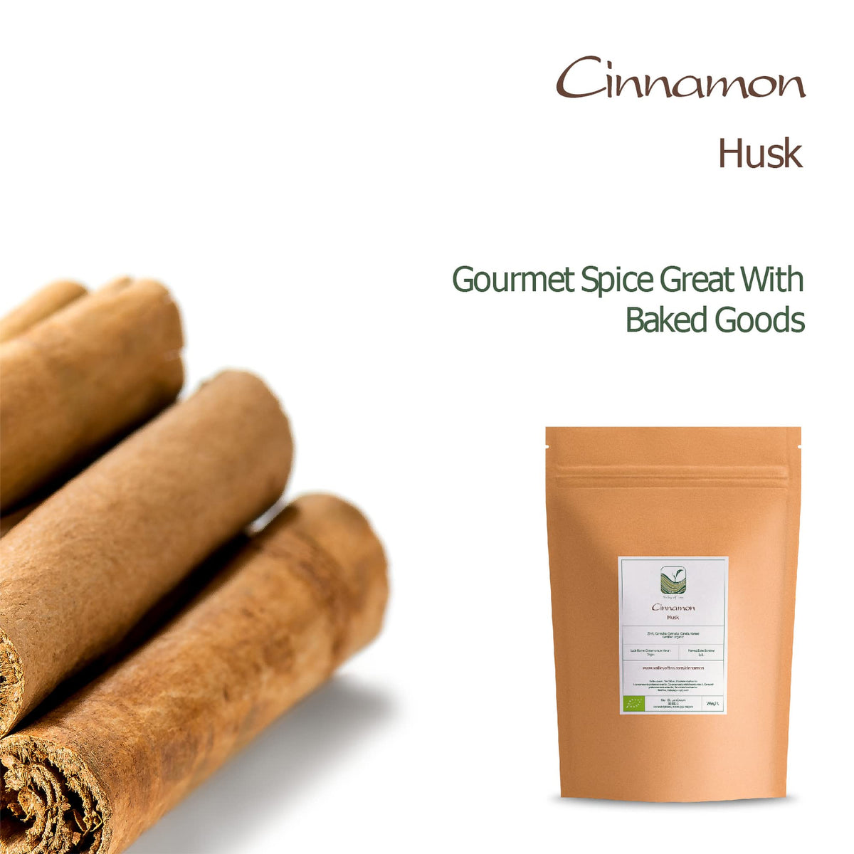 Valley of Tea cinnamon sticks over measuring spoons for precise seasoning.