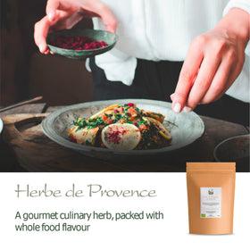 Valley of Tea Herbs de Province sauce prep, adding fragrant notes to soups and salads.