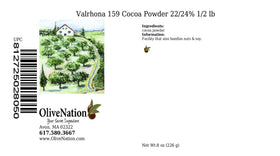 Valrhona 159 cocoa powder dusted on a dessert, highlighting depth of flavor for finishing touches.