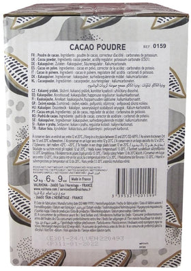 Valrhona cocoa powder close-up highlighting fine texture for smooth batters
