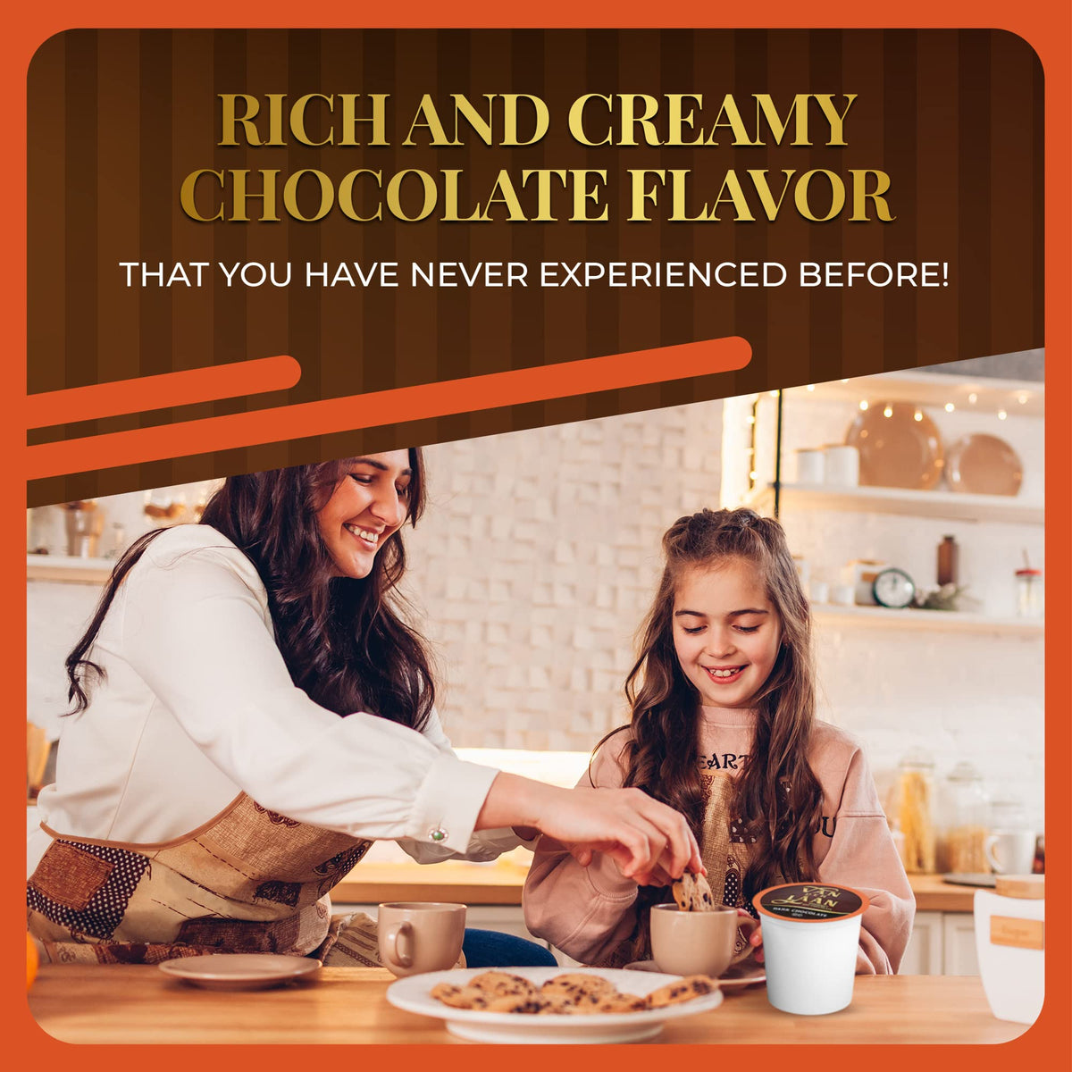 Aromatic Van Der Laan Dutch Chocolate brew filling the kitchen with rich aroma.