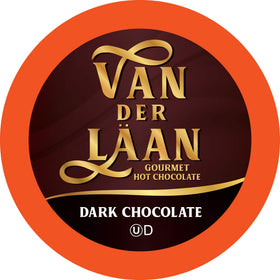 Van Der Laan Chocolate hot cocoa pods pack front showing premium Dutch cocoa