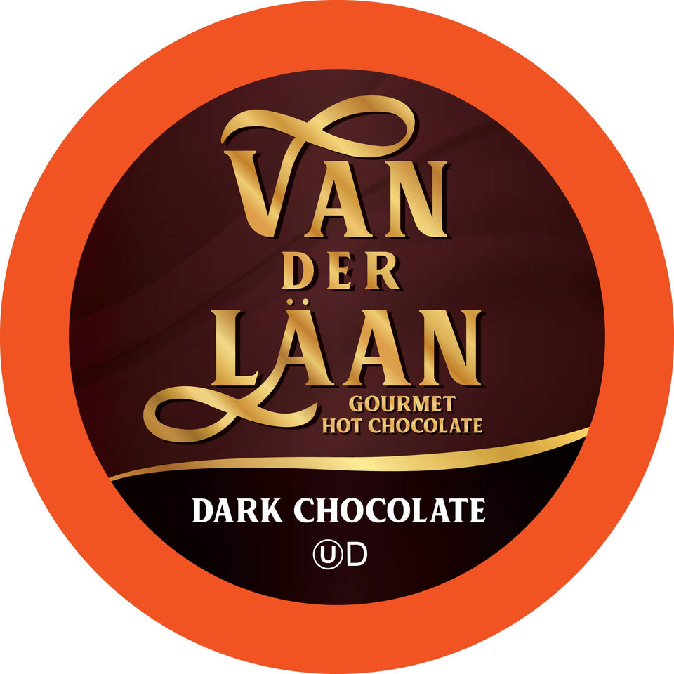 Van Der Laan Chocolate hot cocoa pods pack front showing premium Dutch cocoa