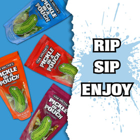 Van Holten’s sampler flavors displayed in a pouch for travel-friendly flavor variety.