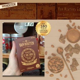 Hot mocha prepared with Van Houten cocoa for a smooth drink base