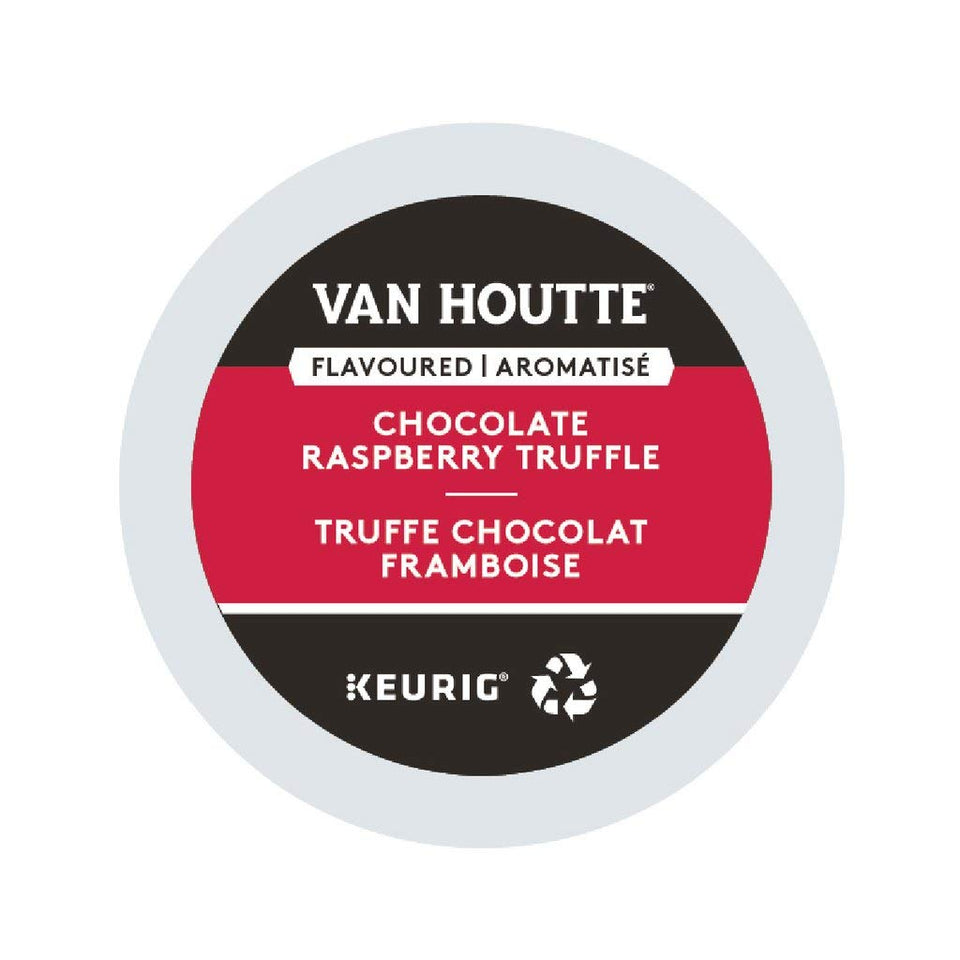 Van Houtte Chocolate Raspberry Truffle K-Cup box for easy home brewing.