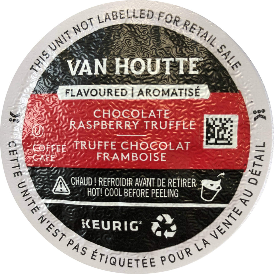Van Houtte Chocolate Raspberry Truffle K-Cup pack shot for quick mornings.