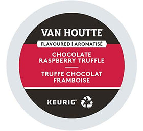 Van Houtte Raspberry Chocolate Truffle K-Cup pack for Keurig brewers, bold aroma.