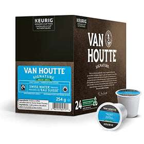 Van Houtte Swiss Water Decaf K-Cups in a Keurig ready to brew