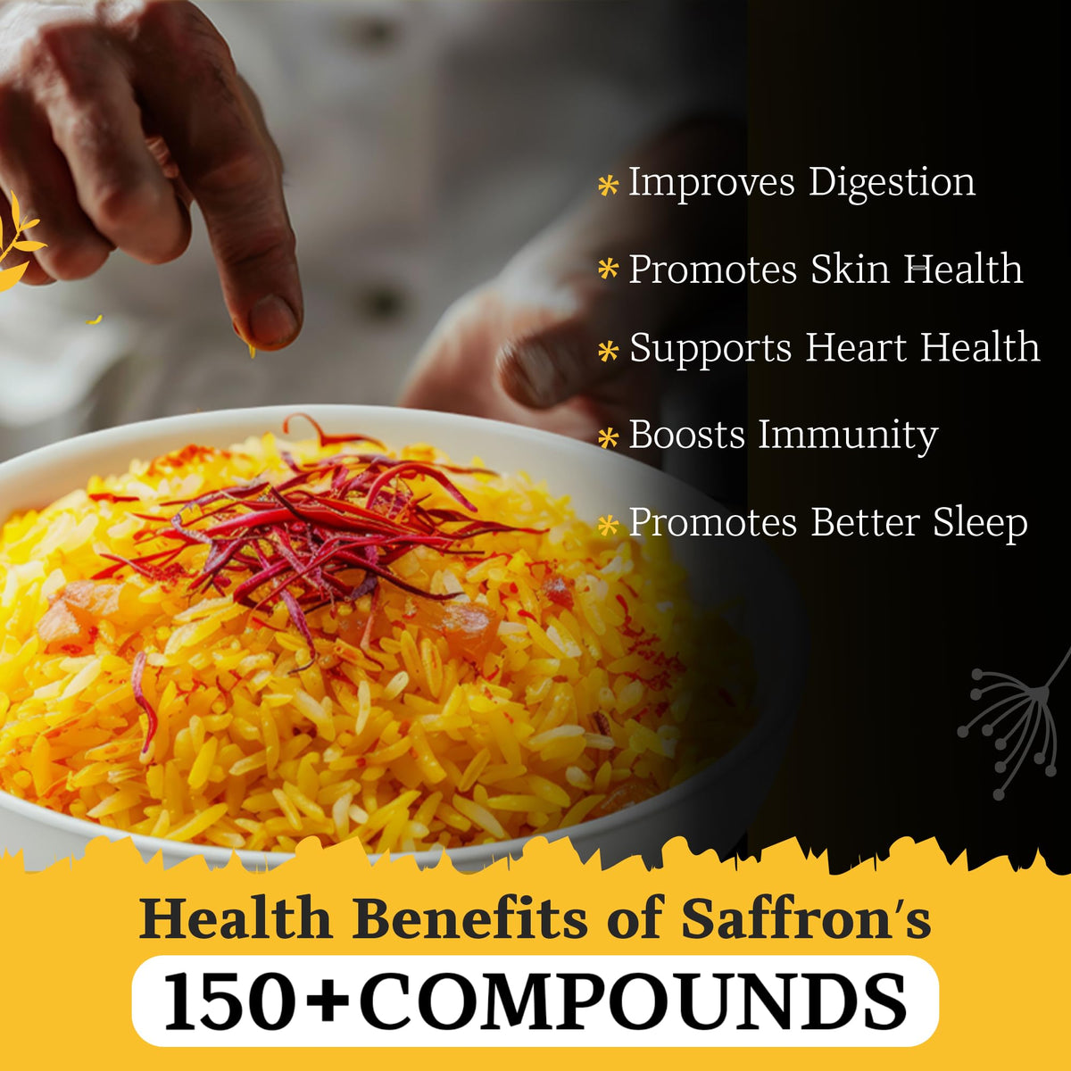 Van Kleef Emporium Kashmiri saffron threads with paella pan highlight versatility