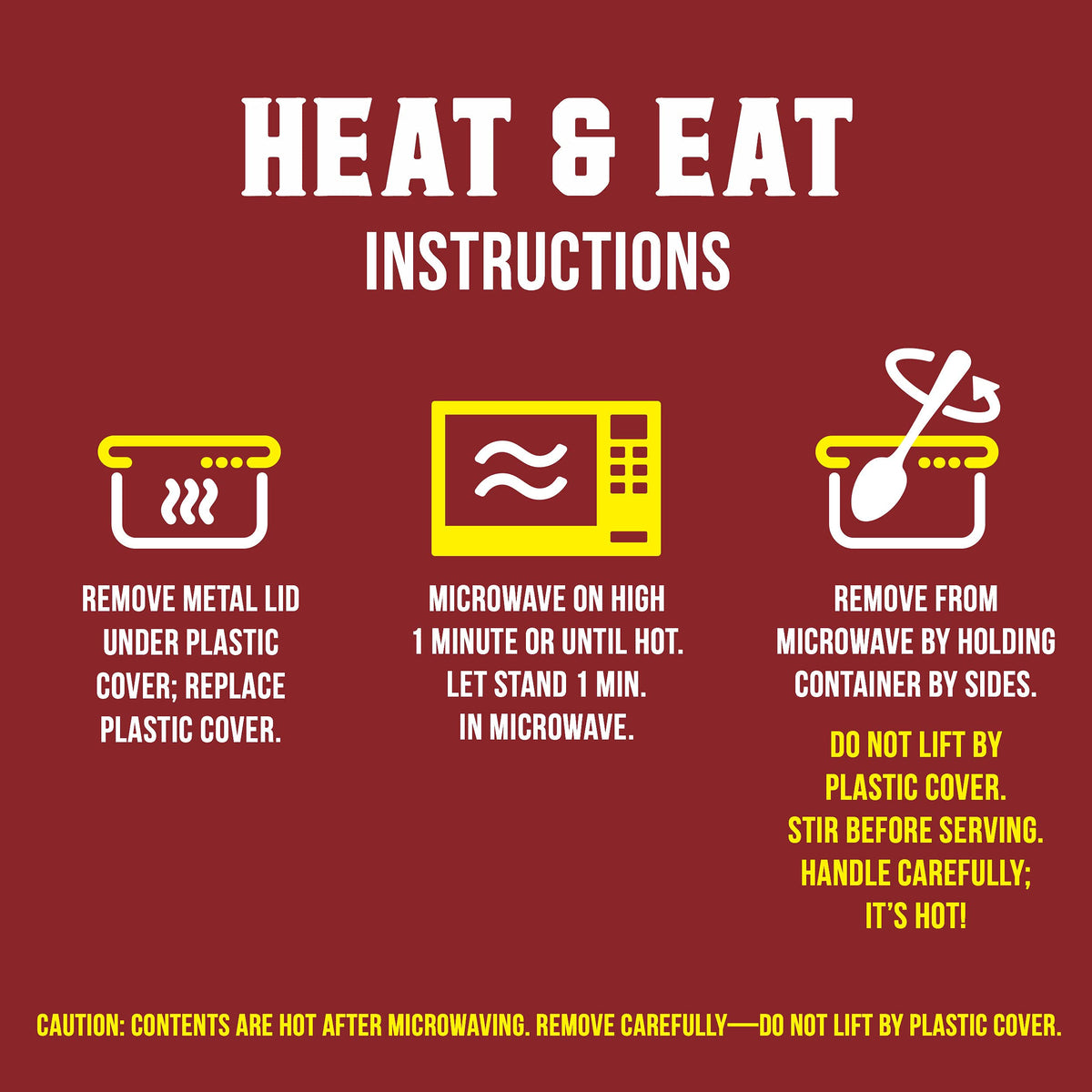 Van Camp's Beanee Weenee cups, ingredients label, quick meals at a glance.