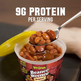 Van Camp's Beanee Weenee cups, pack of 12, pantry staple for lunches.