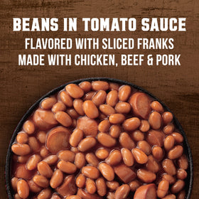 Van Camp's Beanee Weenee cups, side view, mess-free microwave heating.