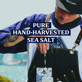 Vancouver Island Sea Salt finishing flakes on dish to enhance aroma.