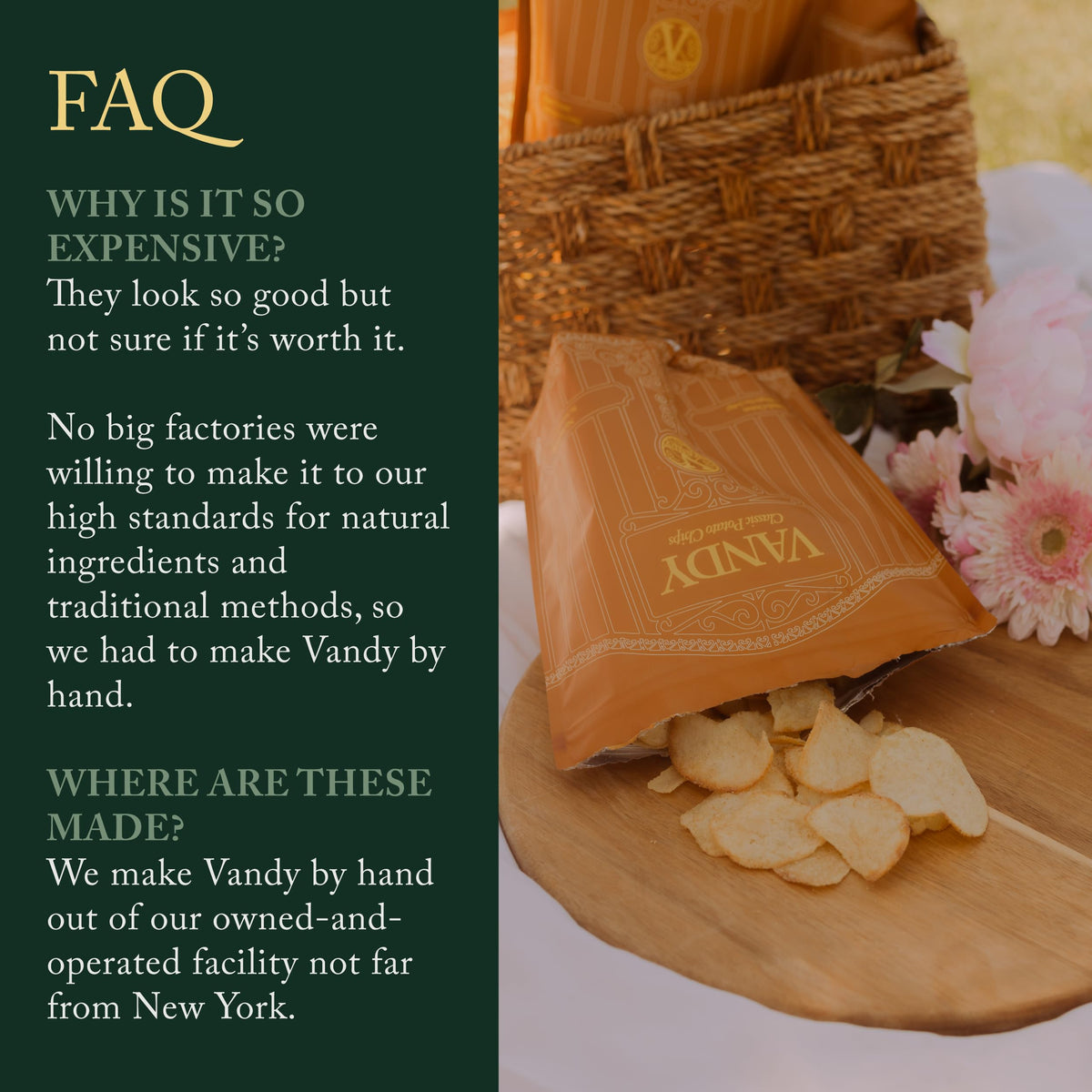 Vandy Crisps beside conventional chips to compare texture.