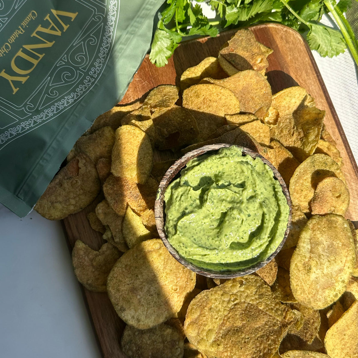 Vandy Crisps Gluten Free Label — snack suitable for gluten-free diets.