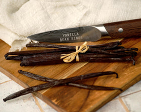 Vanilla Bean Kings Gourmet Grade A whole pods closeup showing pliable texture