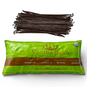 Vanilla Bean Kings Madagascar vanilla beans in front view for premium flavor