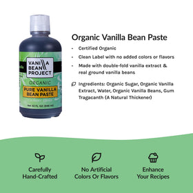 Vanilla bean paste jar with vanilla beans for authentic flavor in desserts