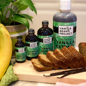 Vanilla Bean Project label closeup emphasizes allergen-free and kosher certification