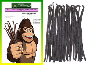 Vanilla Products USA 25 split beans in vacuum packaging, ideal for robust vanilla extract.