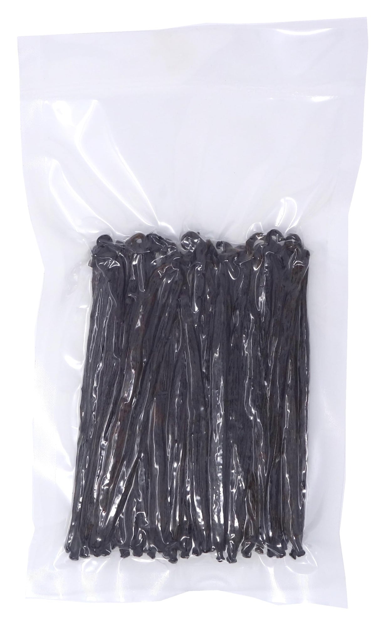 Vanilla Products USA close-up of vanilla beans highlights glossy pods and fragrant seeds.