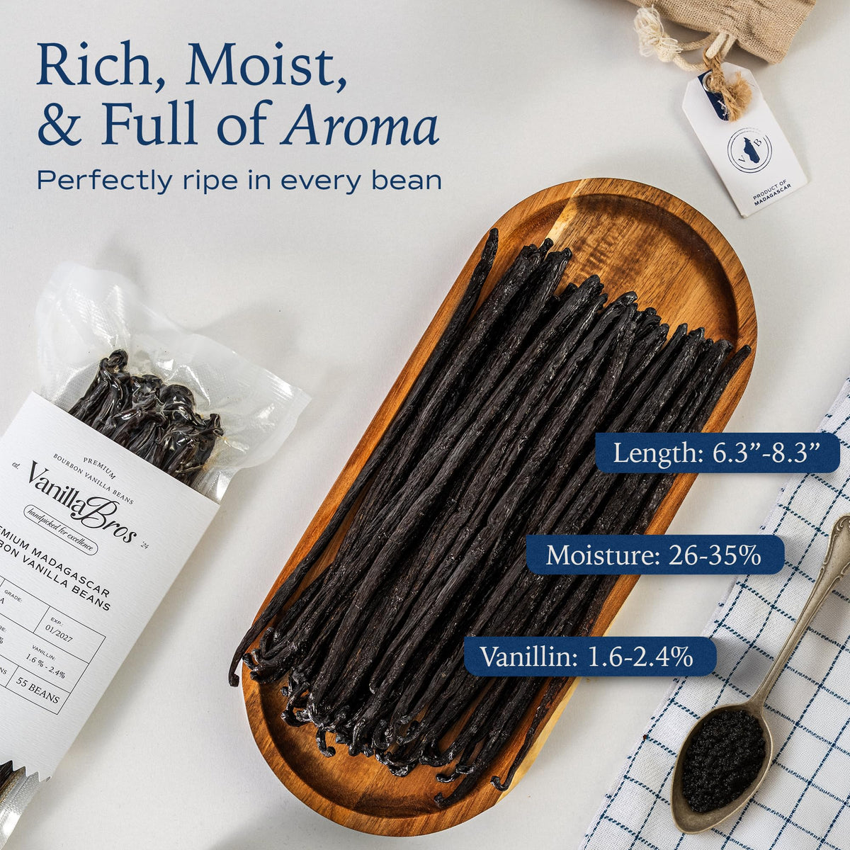 VanillaBros vanilla bean split pod ideal for infusion in recipes