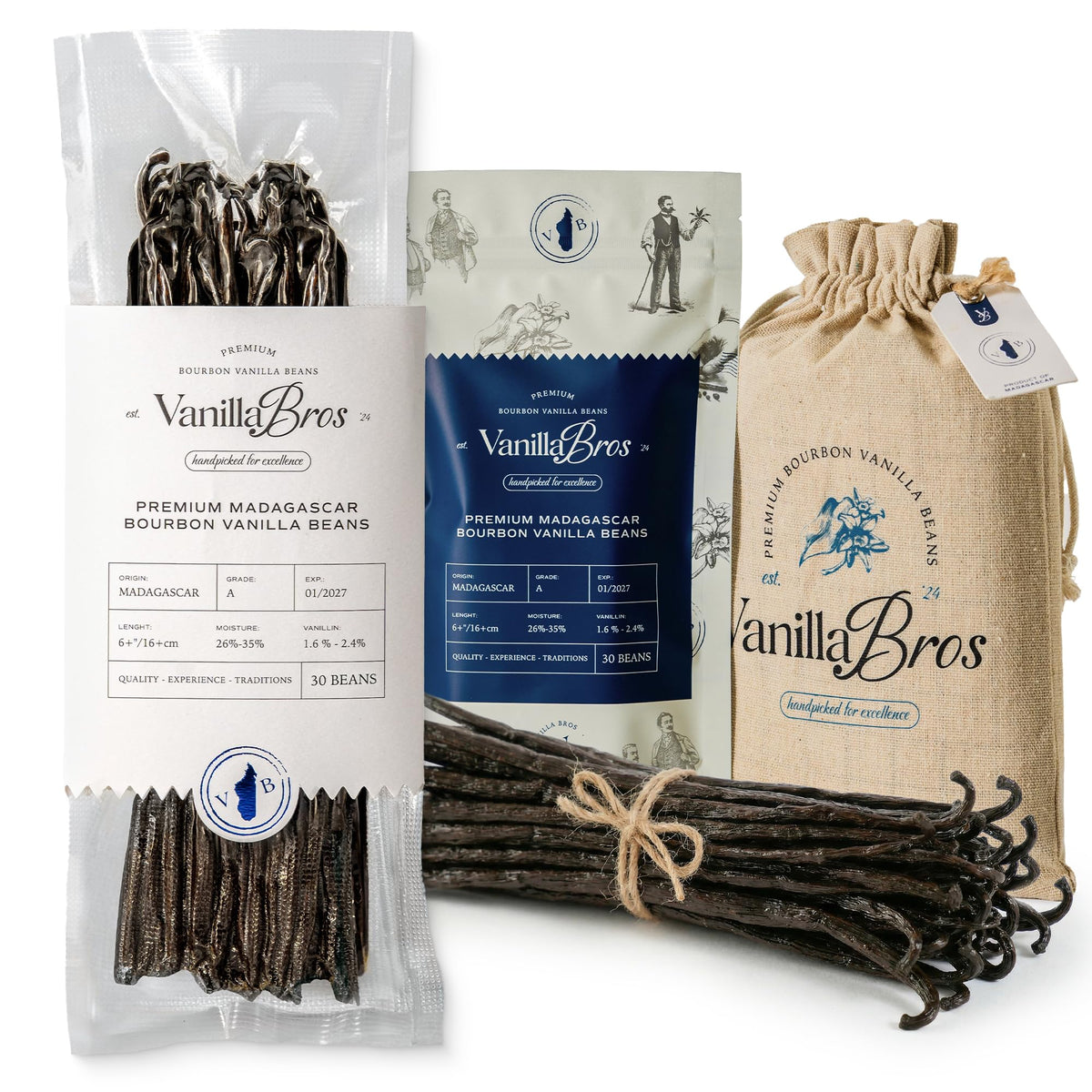 VanillaBros Madagascar vanilla beans bulk pack ready for large-batch baking