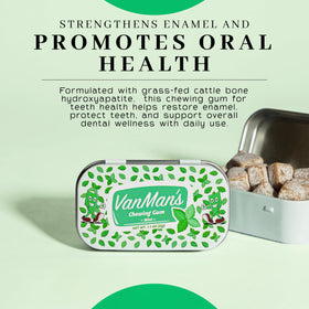 The VanMan gum uses mastic and chicle for a firm, satisfying chew.
