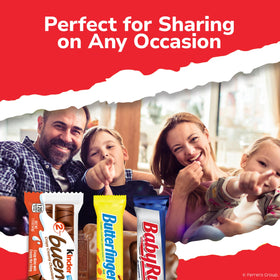 15-count variety box of Butterfinger, Baby Ruth, and Kinder Bueno for gifting.