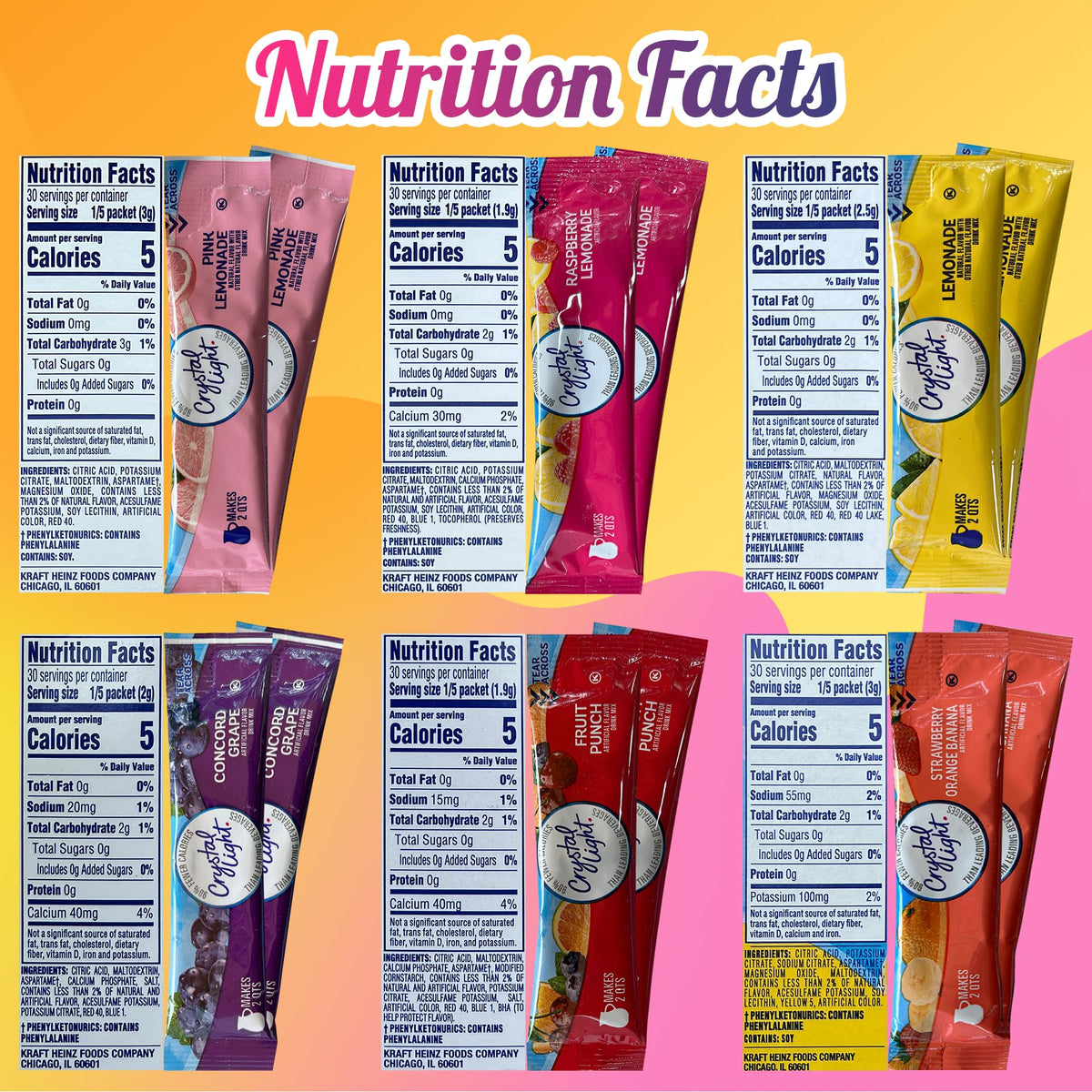  Variety Sampler Shop Crystal Light fruit punch pitcher packets for bright, refreshing thirst-quenchers.