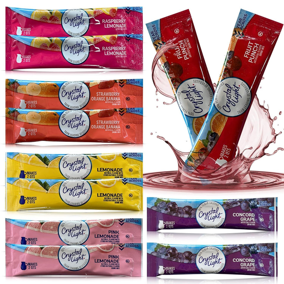  Variety Sampler Shop Crystal Light lemonade pitcher packets for refreshing on-the-go hydration.