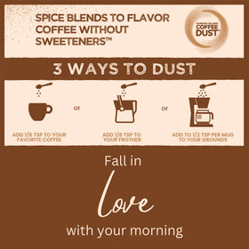 Vashon Coffee Dust cup with steam suggests aroma-rich mornings