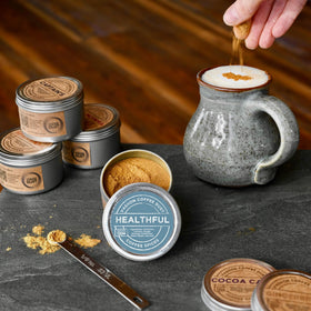 Vashon Coffee Dust jar closeup reveals natural spice blend