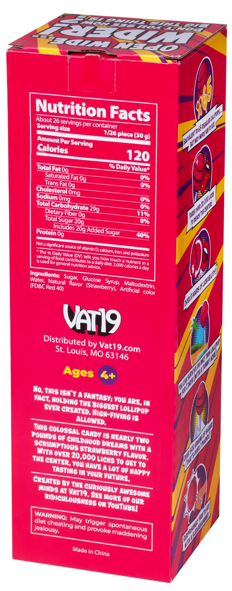 Vat19 Lollipop dimensions 13.5 by 3.75 inches, perfect display size.