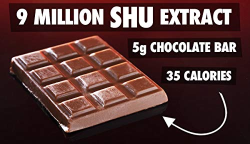 VAT19 World's Hottest Chocolate Bar tiny squares ready for a measured bite and intense heat.