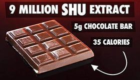 VAT19 World's Hottest Chocolate Bar tiny squares ready for a measured bite and intense heat.