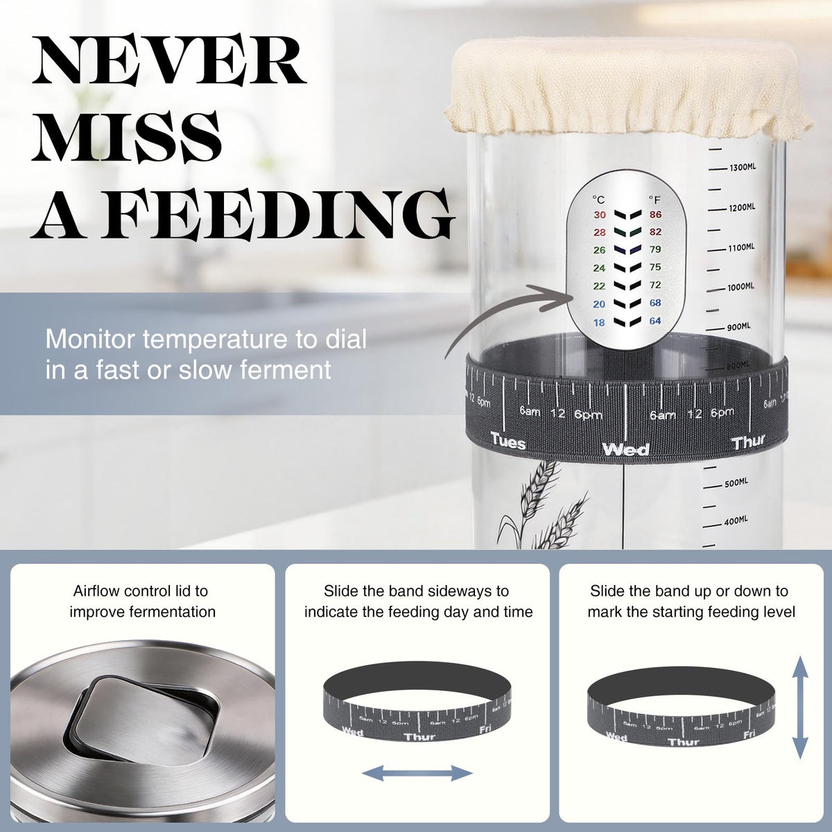 VEDALIO Thermometer Strip tracking fermentation temperature for consistency