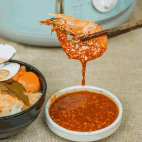 BBQ skewers brushed with Uncle Hai’s chili salt for smoky heat