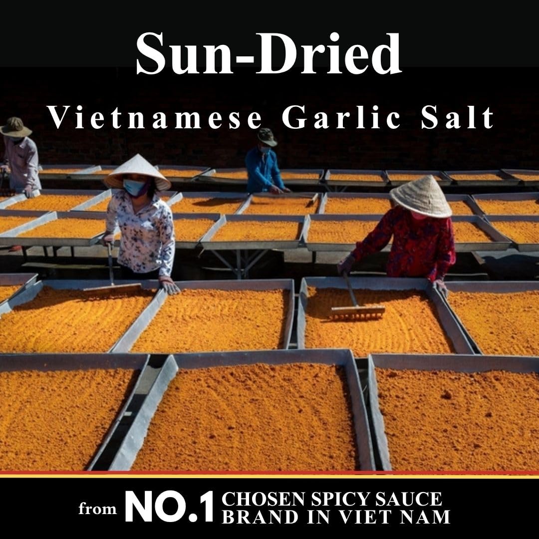 Serving dish featuring Uncle Hai’s shrimp salt sauce with fresh herbs