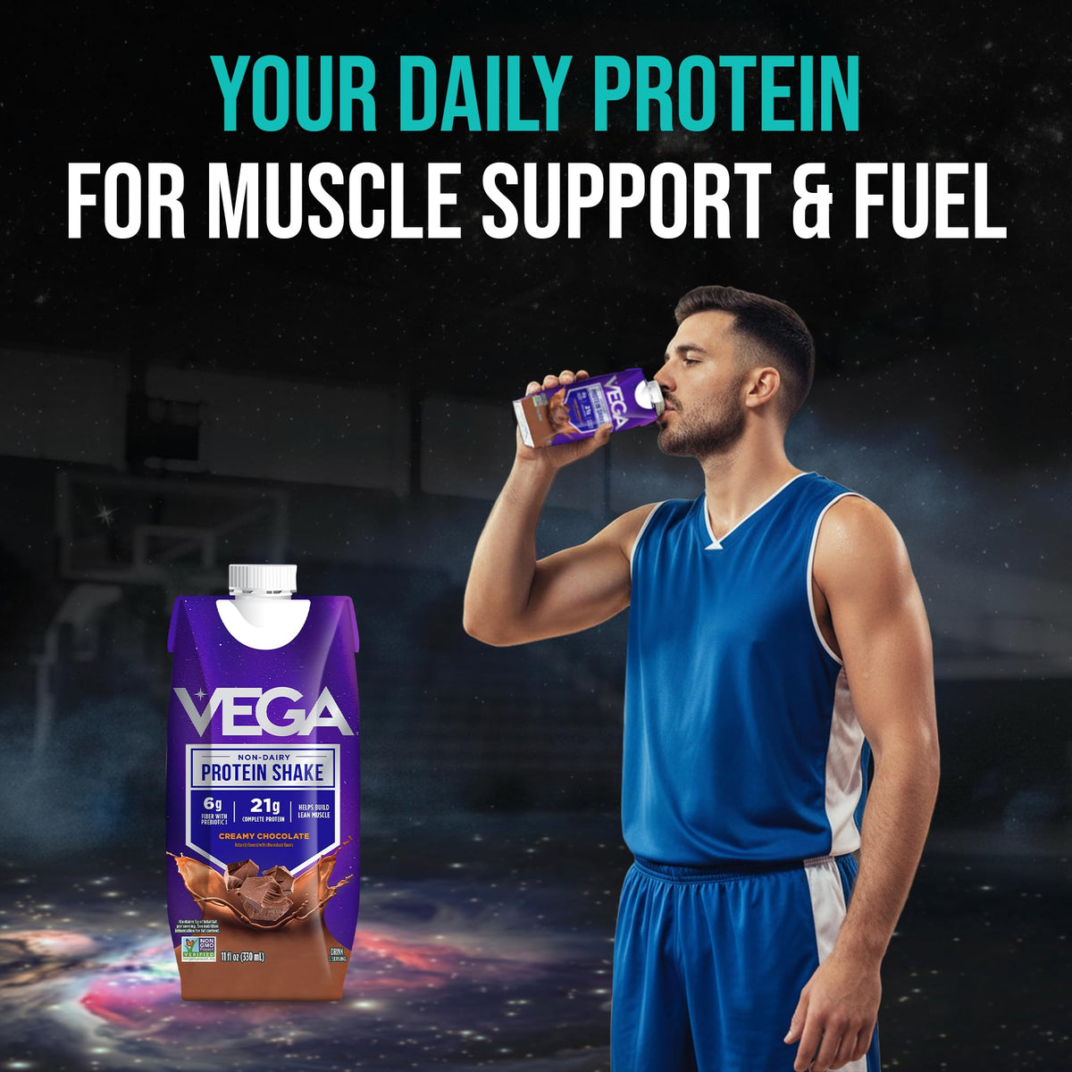 Vega gluten-free and lactose-free claim icons on label