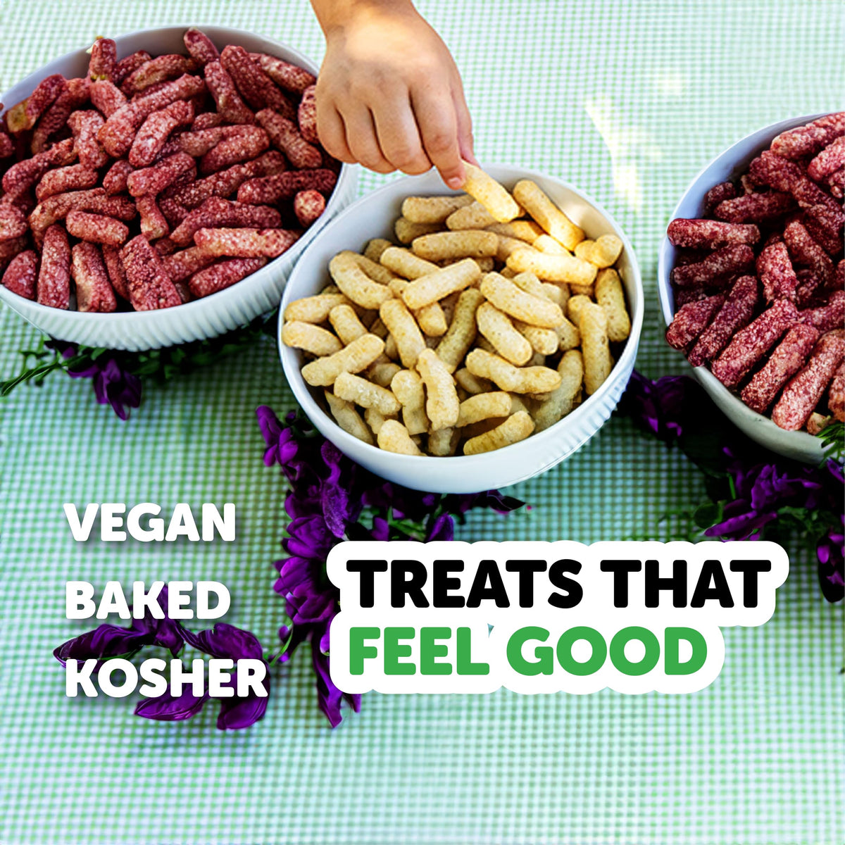 Sorghum-based, sustainable snacking with whole grains from Vegan Rob's Cauliflower Puffs