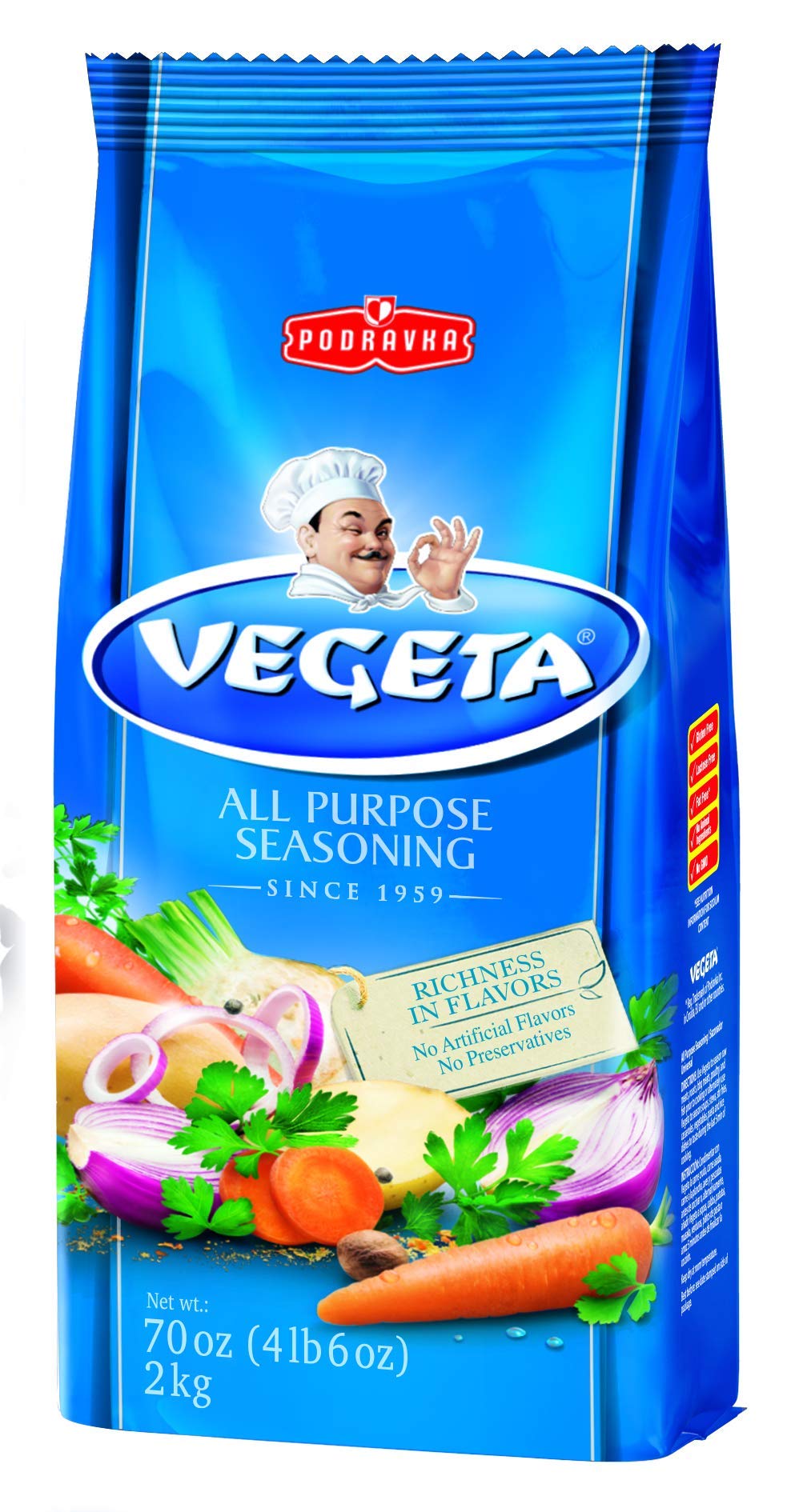 Vegeta all-purpose seasoning bag 70oz for richer savory meals.