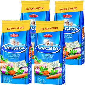 Vegeta gourmet seasoning bottle close-up showing rich flavor without MSG
