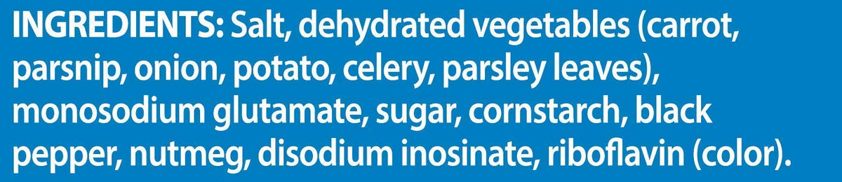Vegeta packaging may vary; see labels for options.