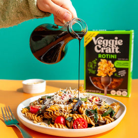 Veggiecraft Farms gluten-free rotini pack ready for quick family meals.