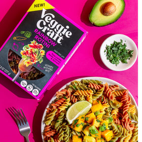 Kitchen scene boiling Veggiecraft Rainbow Rotini for a fast dinner