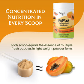 Vegs papaya powder in bowl shows texture for smoothies and baking