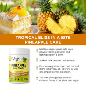 Pineapple powder ingredients panel showing whole fruit origin.